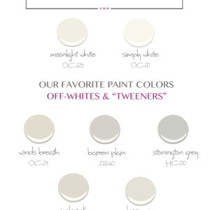 Whites & Tweeners:  My “go-to” Paint Guide