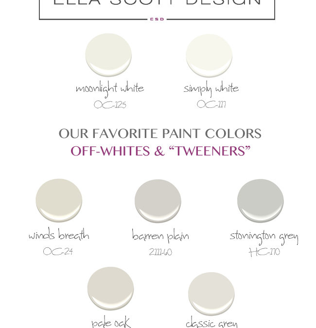 Whites & Tweeners:  My “go-to” Paint Guide